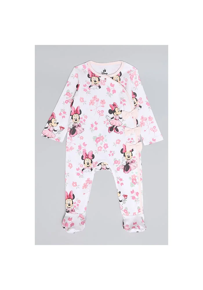 أر أند بي Minnie Mouse Print Footed Sleepsuit with Long Sleeves