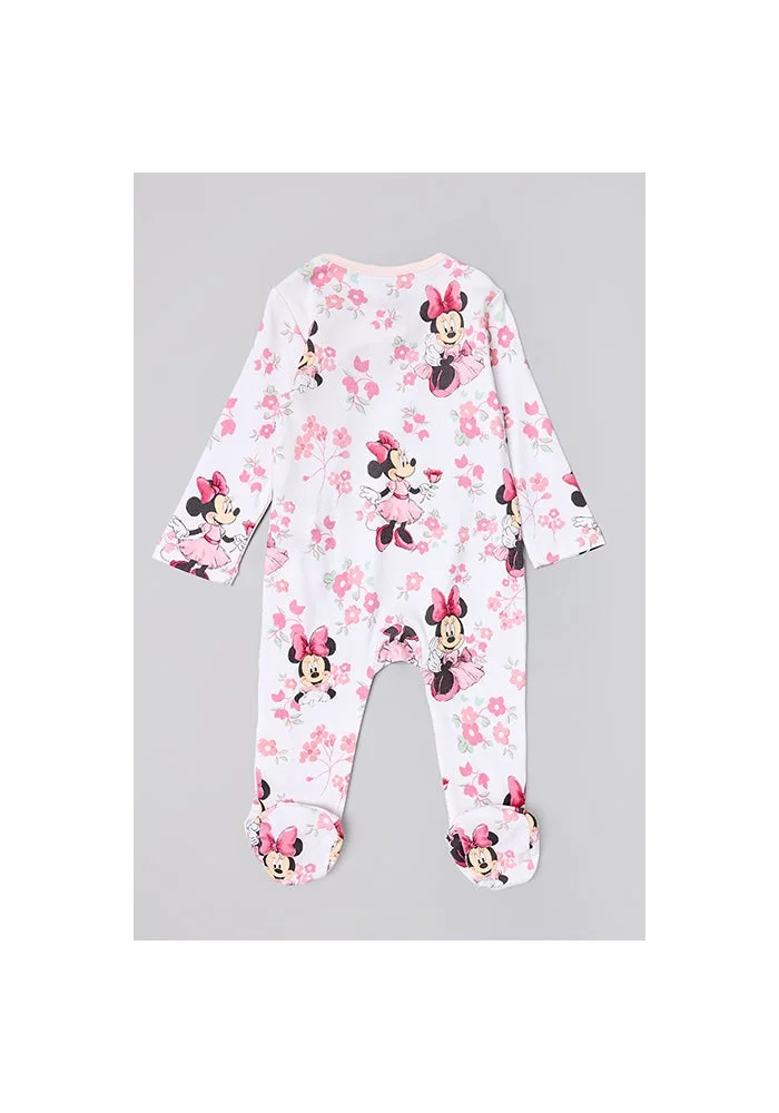 أر أند بي Minnie Mouse Print Footed Sleepsuit with Long Sleeves