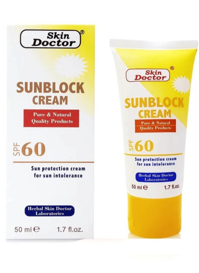 Skin Doctor Sunblock Cream Pure And Natural SPF60 - 50 ml 