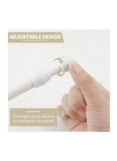 Bluelans Adjustable Bathroom Shower Curtain Rod White 110-200 cm  - Image 5