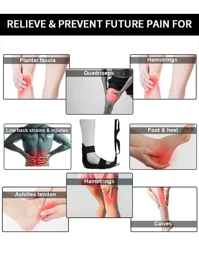 Leg Stretch Band, Yoga Calf Stretcher Strap, Relief for Plantar Fasciitis, Heel Spurs, Foot Drop, Achilles Tendonitis & Hamstring Tightness, Physical Therapy Stretch Assist for Yoga, Fitness & Recovery - Image 4