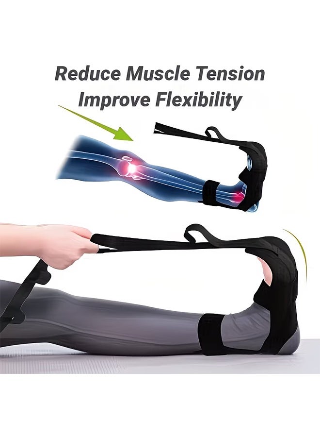 Leg Stretch Band, Yoga Calf Stretcher Strap, Relief for Plantar Fasciitis, Heel Spurs, Foot Drop, Achilles Tendonitis & Hamstring Tightness, Physical Therapy Stretch Assist for Yoga, Fitness & Recovery - Image 5