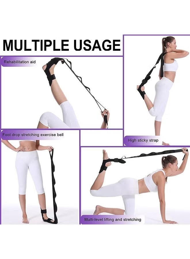 Leg Stretch Band, Yoga Calf Stretcher Strap, Relief for Plantar Fasciitis, Heel Spurs, Foot Drop, Achilles Tendonitis & Hamstring Tightness, Physical Therapy Stretch Assist for Yoga, Fitness & Recovery - Image 3