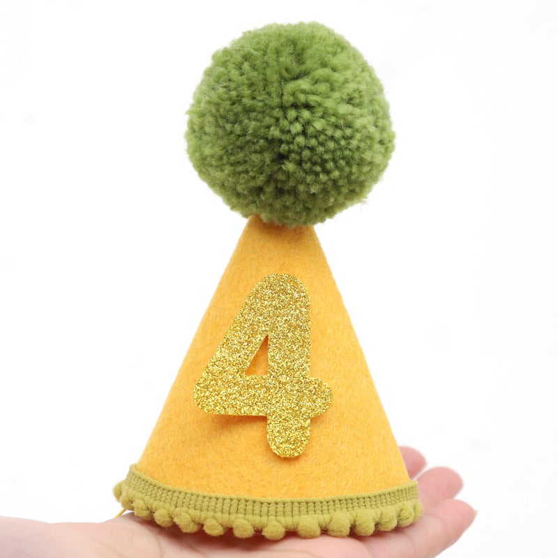 LINGANA Pet Birthday Hat with Interchangeable Numbers 1-10 | Adjustable Pet Party Cone Hat for Dogs & Cats | Puppy Birthday Photo Props for 1st to 10th Birthday Celebrations (Yellow Green Birthday Pet Hat) - Image 5
