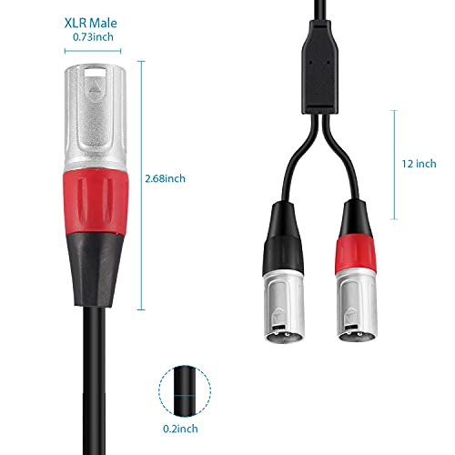 Devinal USB to XLR Audio Cable, USB-A to Dual XLR Male Output Cord, PC to Stereo Audio Cable Converter for Amplifier, Speaker, etc 10Ft - Image 5