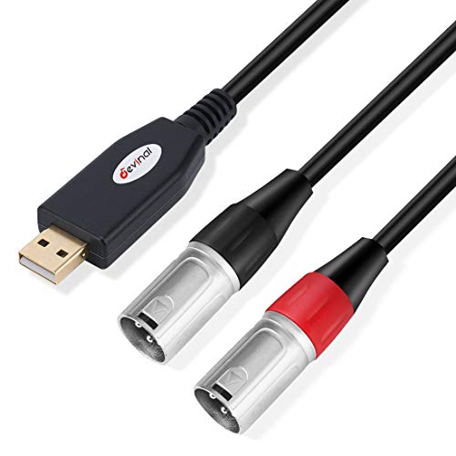 Devinal USB to XLR Audio Cable, USB-A to Dual XLR Male Output Cord, PC to Stereo Audio Cable Converter for Amplifier, Speaker, etc 10Ft - Image 1