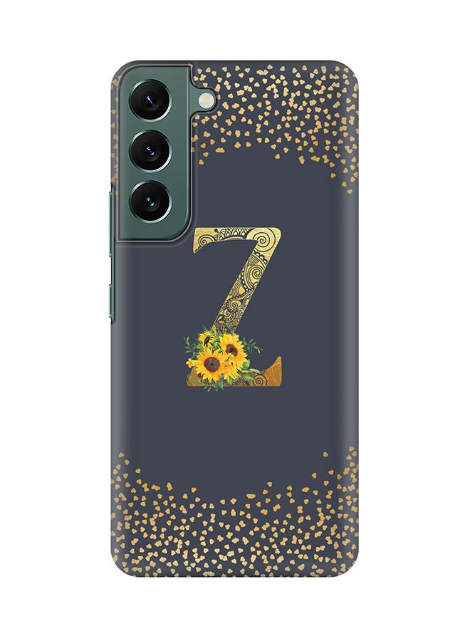 Stylizedd Monogram Slim Cover for Samsung Galaxy S22+ 5G Case Custom Initials Letter Floral Pattern Snap Series Mobile Cover Matte Alphabet  - Z (Grey) - Image 1