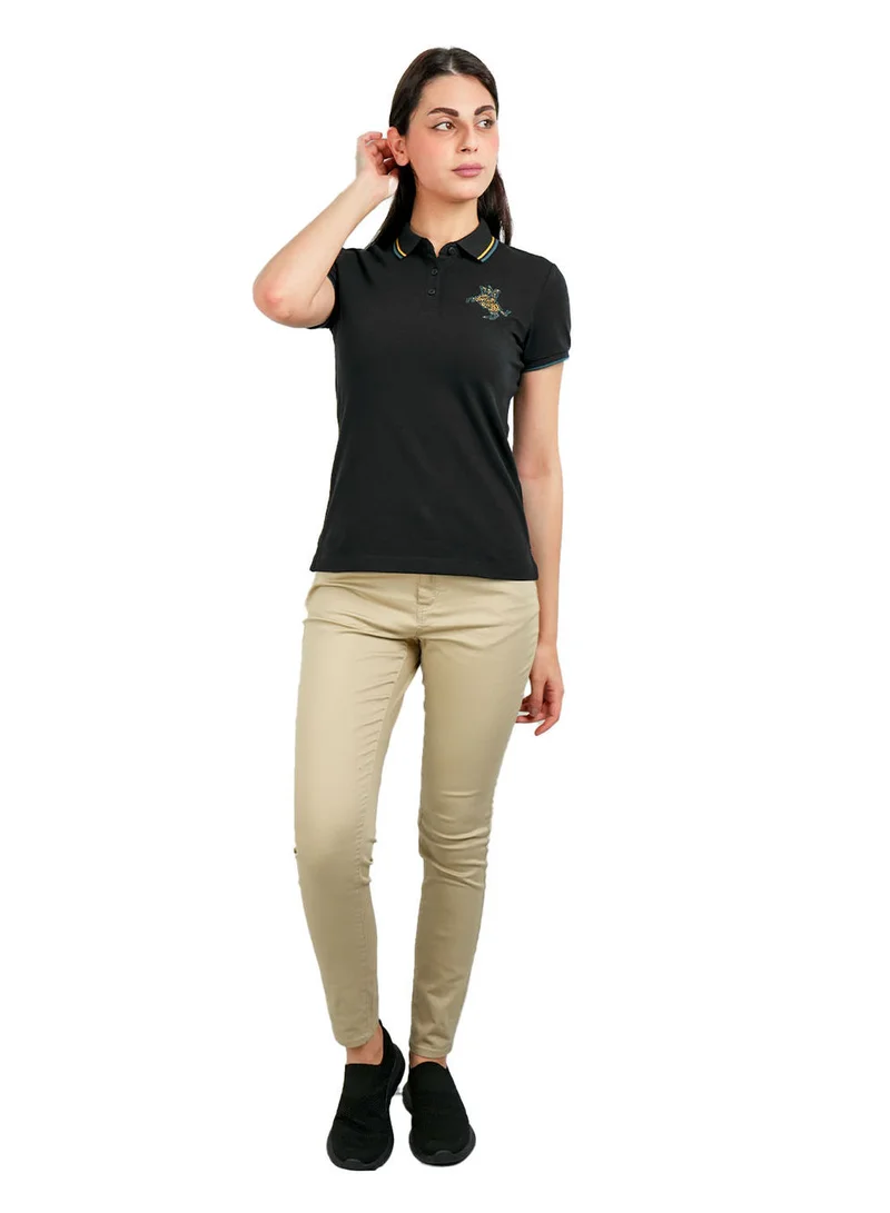 GIORDANO Women's Slim Fit Napoleon Embroidery Polo