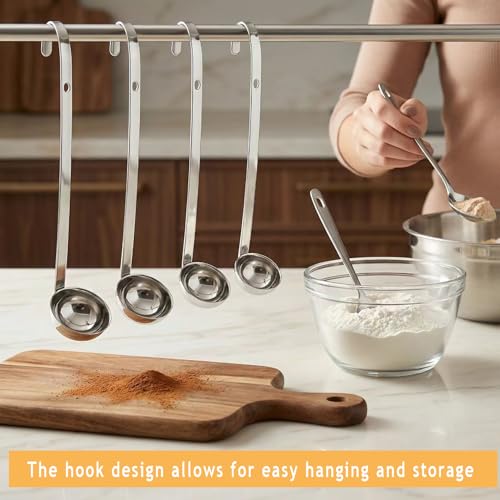 Markeny 4 Pieces Stainless Steel Soup Ladle Metal Handle Ladle with Pouring Rim,1oz/2oz/3oz/5oz Set Ladles for Cooking Soup Sauce - Image 3