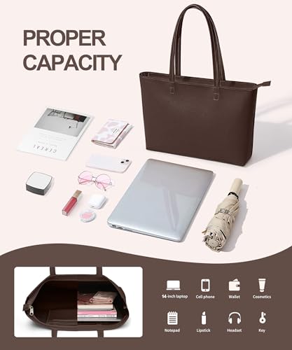 KALIDI FANCY FOREST KALIDI Tote Bag Zipper Shoulder Bag Faux Leather Purses Satchel for Women Casual Handbag Work Dating College - Image 3