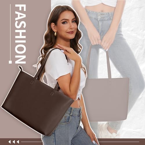 KALIDI FANCY FOREST KALIDI Tote Bag Zipper Shoulder Bag Faux Leather Purses Satchel for Women Casual Handbag Work Dating College - Image 2