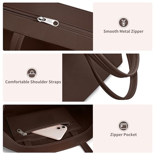 KALIDI FANCY FOREST KALIDI Tote Bag Zipper Shoulder Bag Faux Leather Purses Satchel for Women Casual Handbag Work Dating College - Image 5