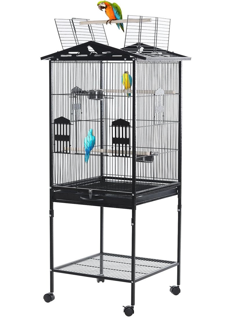 Large Standing Wrought Iron Bird Cage