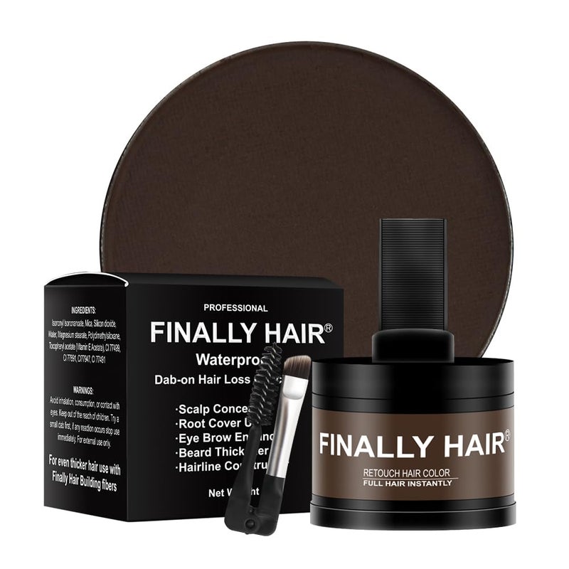 Finally Hair Medium Brown  Finally Hair Dabon Hair Loss Concealer Hairline Creator Eye Brow Enhancer and Beard Filler for Thicker Hair use it First Then Apply Our Hair Fibres Medium Brown