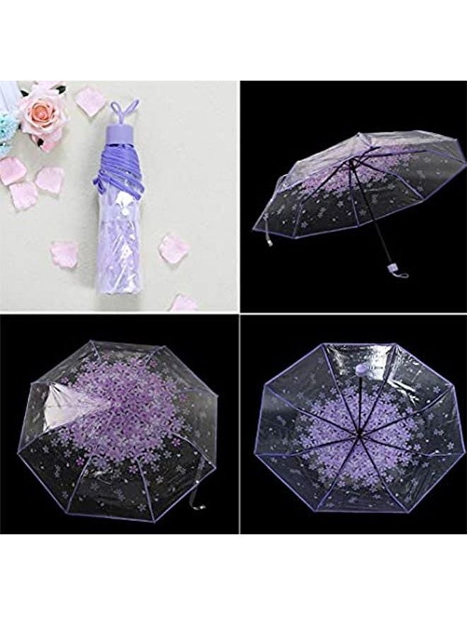 Romantic Cherry Rain Foldabe Transparent Umbrella For Ladies And Girls - Image 3