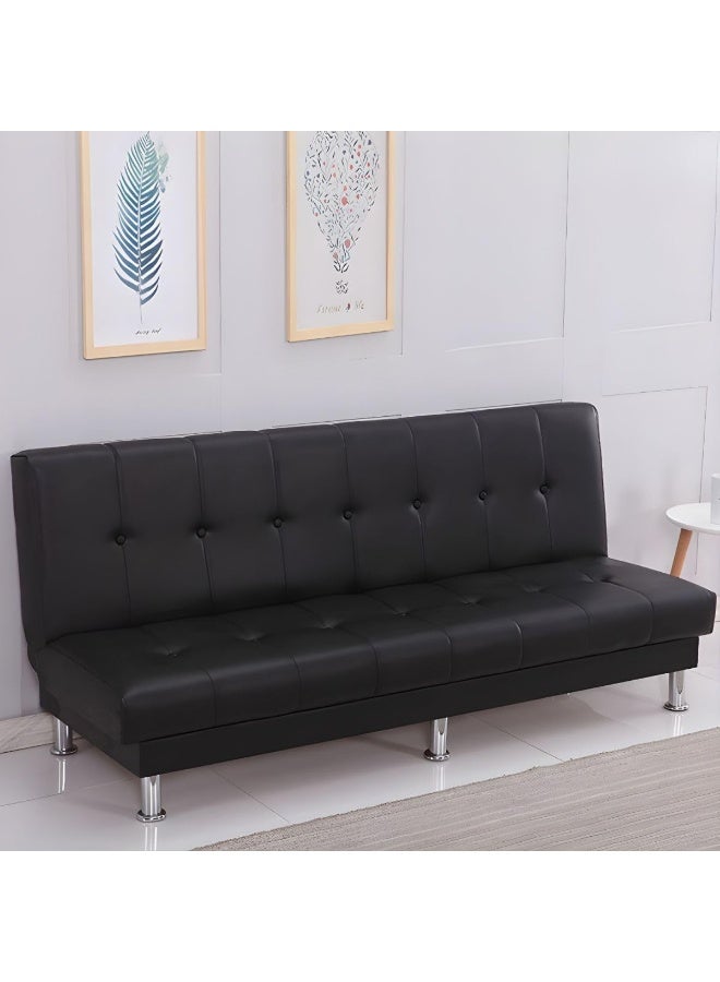 Comfynest Comfyenst Tufted Armless Sofa: Ideal Comfort for Home and Apartment Living (Black) - Image 1