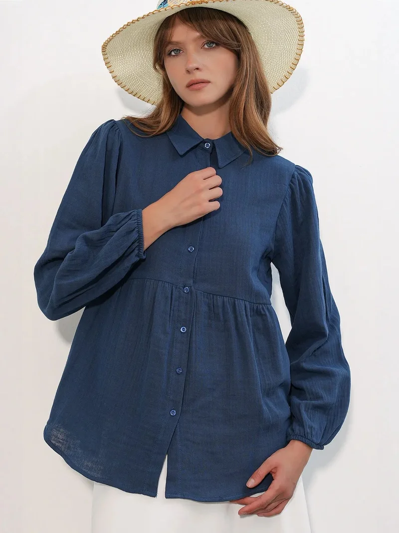 بيغ دارت BDART Oversized Cotton Long-Sleeve Shirt