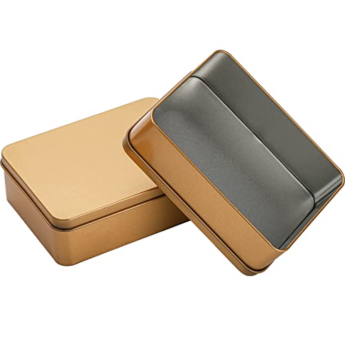 Peohud صناديق معدنية مستطيلة من بيهود 16 عبوة مع أغطية، علب hinged فارغة، منظم تخزين معدني للحلويات، المكافآت، الهدايا، المفضلات والحرف اليدوية - Image 4