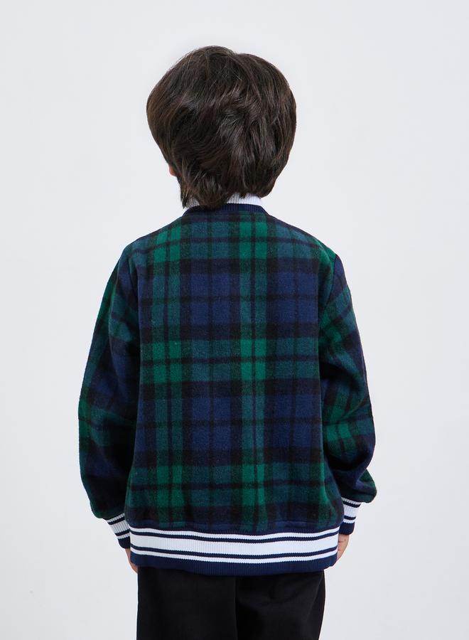 Styli Boys Plaid Varsity Jacket - Image 4