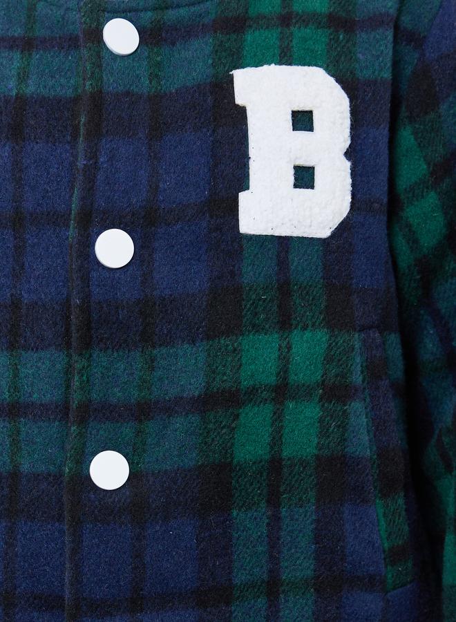Styli Boys Plaid Varsity Jacket - Image 3