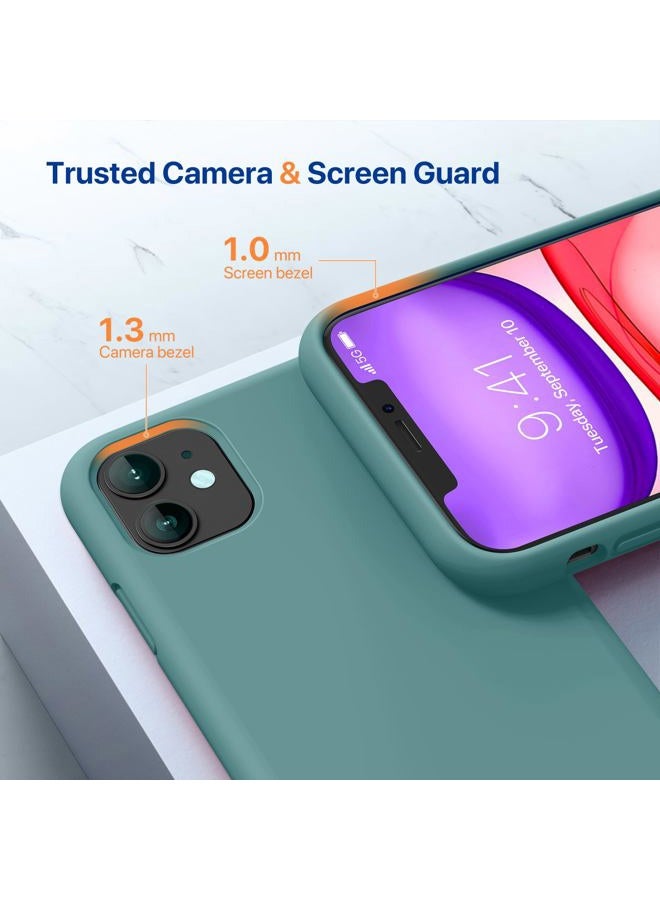 Miracase Designed for iPhone 11 Phone Case, with Screen Protector, Liquid Silicone Gel Rubber Full Body Drop Protection Shockproof Cover Phone Case for iPhone 11 6.1 inch, Midnight Green - Image 4