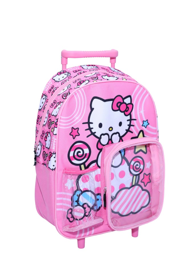 Sanrio Hello Kitty 3-Piece School Set – 14" Trolley Backpack, Lunch Box & Water Bottle – Pink Cartoon Design for Girls – Sanrio - Image 3