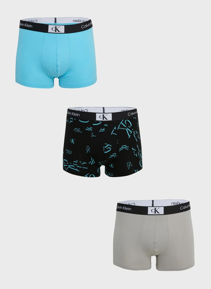 CALVIN KLEIN 3 Pack Logo Band Trunks