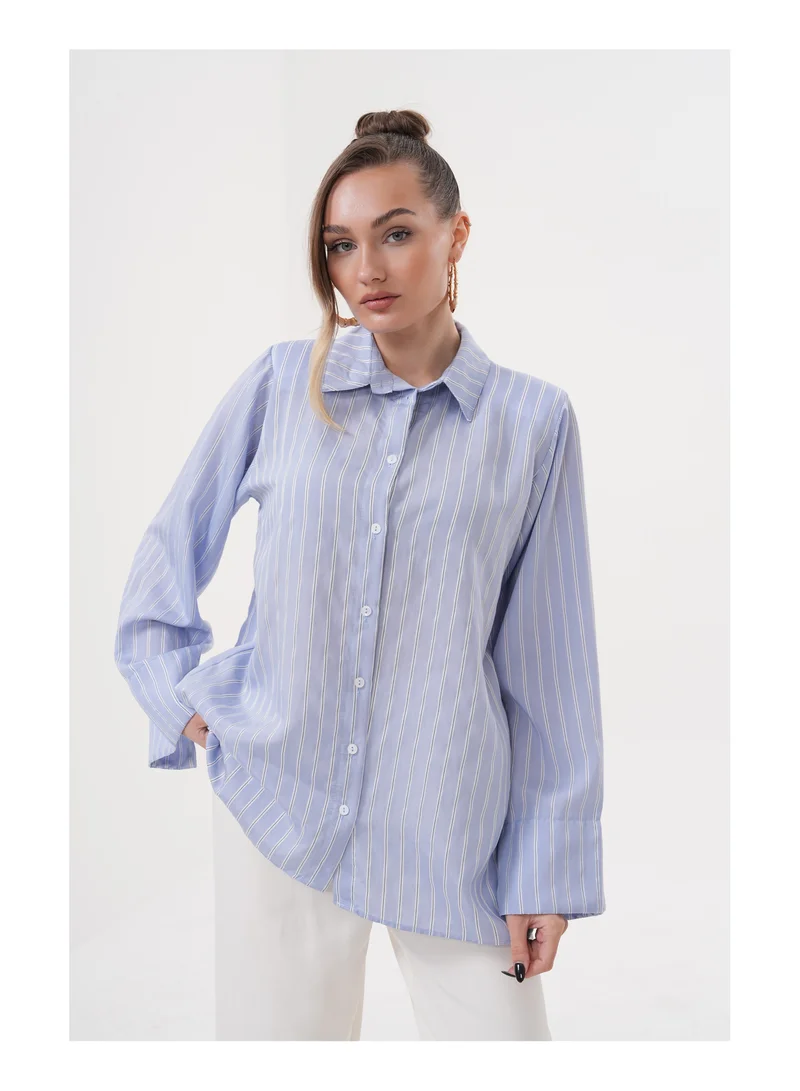 Marvella By Rasha  Ruby Stripe Flare Tunic for Women | Best Price UAE