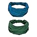 GiLi 2 Pack Wide Headbands for Women Boho African Knotted Non Slip Fashion Hair Bands Yoga Running Sports Workout Gym Head Wraps Elastic Soft Cotton Cloth Turbans Bandana for Girls (Dark Green, Teal) - Image 2