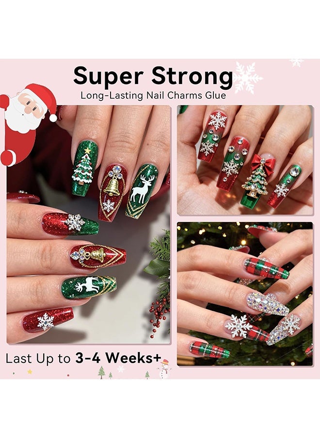 Ringo Makartt Nail Rhinestone Glue for Nails: Super Strong Gel Nail Glue for Christmas Nail Charm 3D Nails Bling Gel for Nail Decoration Gem Nail Art Jewel Diamonds 30ML Cured Need Beauty Gift - Image 2