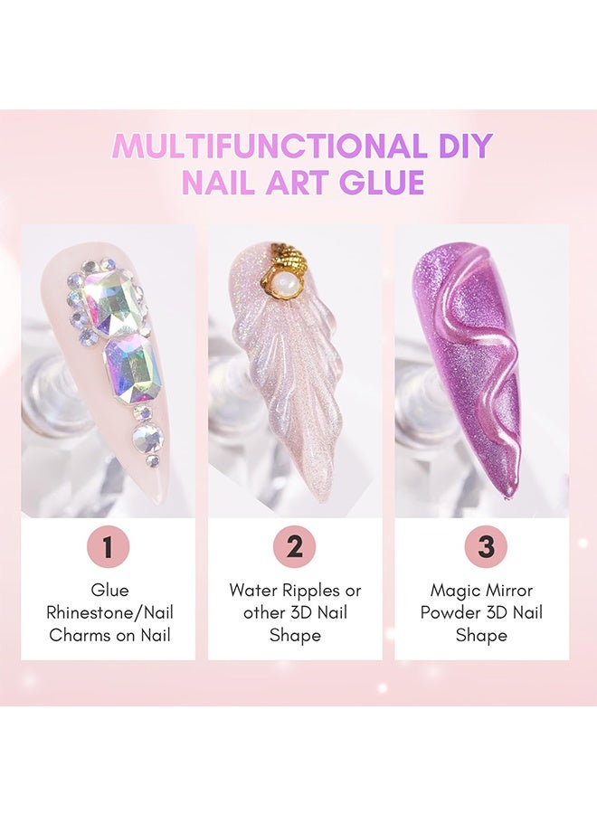 Ringo Makartt Nail Rhinestone Glue for Nails: Super Strong Gel Nail Glue for Christmas Nail Charm 3D Nails Bling Gel for Nail Decoration Gem Nail Art Jewel Diamonds 30ML Cured Need Beauty Gift - Image 3