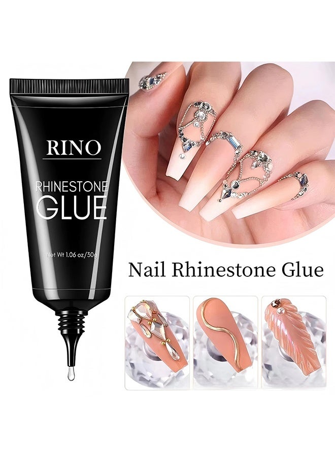 Ringo Makartt Nail Rhinestone Glue for Nails: Super Strong Gel Nail Glue for Christmas Nail Charm 3D Nails Bling Gel for Nail Decoration Gem Nail Art Jewel Diamonds 30ML Cured Need Beauty Gift - Image 1