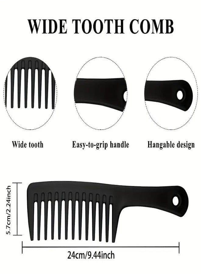 مجموعة فرشاة ومشط الشعر ميريوكس السوداء المكونة من 5 قطع - فرشاة فك تشابك الشعر، فرشاة دائرية، أمشاط ذات أسنان دقيقة وعريضة - مجموعة تصفيف لجميع أنواع الشعر، للنساء والرجال والأطفال - Image 3