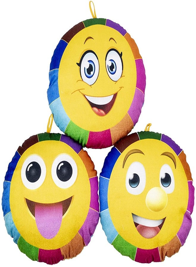 NGEL Smiley Cushion/Two Side Emoji Pattern/Plush Pillow/Soft Toys Cushion/Decorative Pillow(Set of 3) - Image 2