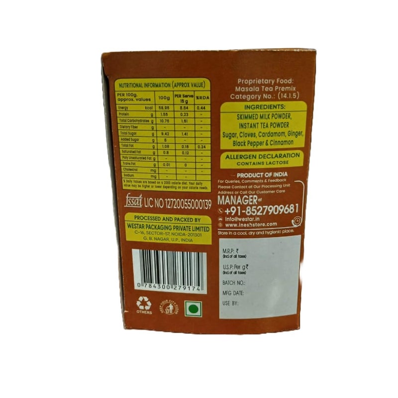 Inesh Masala Tea & Herbal Masala Lemon Tea Hot Instant Premix 10 Pouches in Box Total 20 Pouches Set of 2 (300 gm) - Image 5