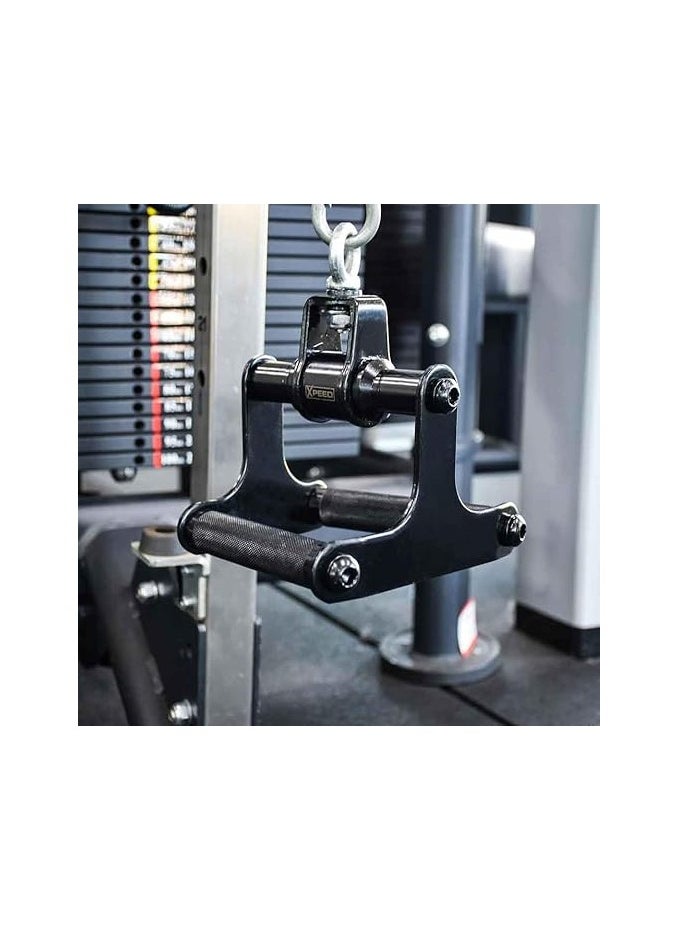 Generic - Black LAT Pull Down Cable Machine Attachment - Cable Machine Accessories for Home Gym with Multi Option: V-Handle, Tricep Rope, V-Shaped Bar, Curl Bar and Rotating Bar - Image 1