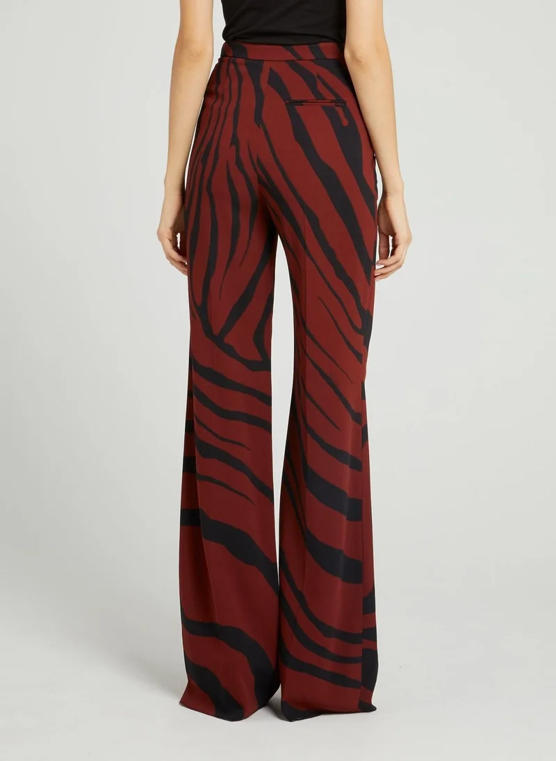 roberto cavalli Brown Animal Print Palazzo Pants