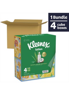 Kleenex Soothing Lotion Facial Tissues with Coconut Oil, 4 Cube Boxes, 60 Tissues per Box, 3-Ply (240 Total Tissues), Packaging May Vary  - Image 2