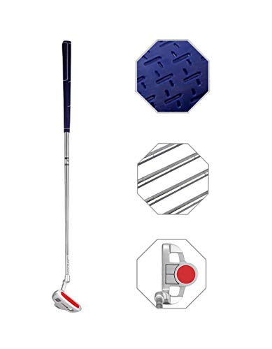 ENJOYCOOL Junior Golf Putter Stainless Steel Indoor Outdoor Putter Right Handed 3 Sizes to Choose Freely(Red Head+Blue Grip, 25inch) - Image 1