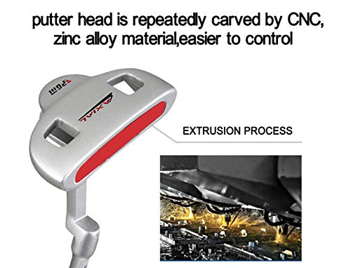 ENJOYCOOL Junior Golf Putter Stainless Steel Indoor Outdoor Putter Right Handed 3 Sizes to Choose Freely(Red Head+Blue Grip, 25inch) - Image 4