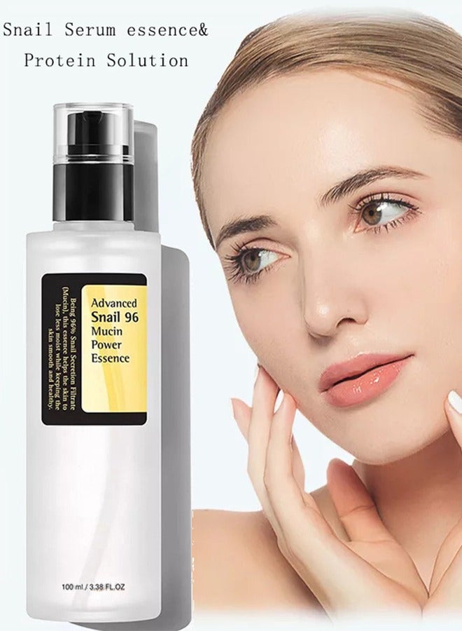 Generic Snail Mucin 96% Power Repairing Essence 3.38 fl.oz 100ml, Hydrating Serum for Face with Snail Secretion Filtrate for Dull & Damaged Skin, Not Tested on Animals, No Parabens  - Image 1