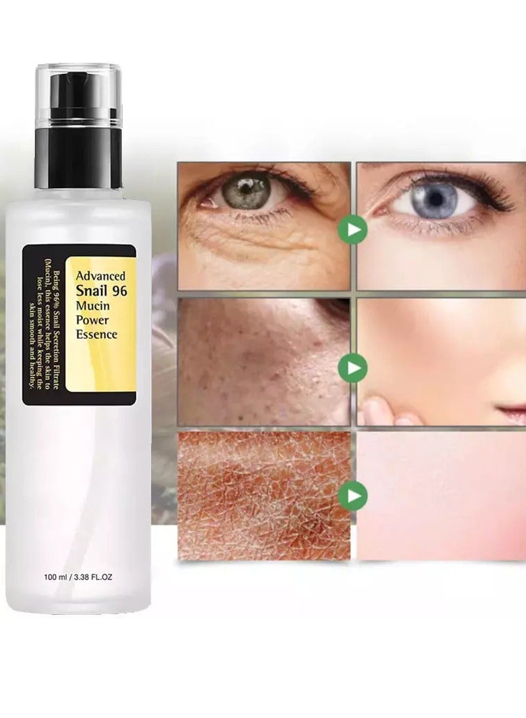 Generic Snail Mucin 96% Power Repairing Essence 3.38 fl.oz 100ml, Hydrating Serum for Face with Snail Secretion Filtrate for Dull & Damaged Skin, Not Tested on Animals, No Parabens  - Image 2