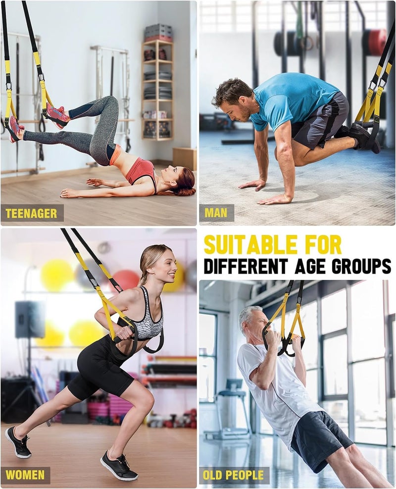 FirstFit Suspension Training Kit, All-in-One Full Body Workouts for Home, Travel, Outdoors, Gym - Bodyweight Resistance System - Build Muscle, Improve Cardio Kit Combo for Men & Women - Image 4