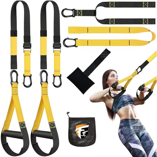 FirstFit Suspension Training Kit, All-in-One Full Body Workouts for Home, Travel, Outdoors, Gym - Bodyweight Resistance System - Build Muscle, Improve Cardio Kit Combo for Men & Women - Image 1