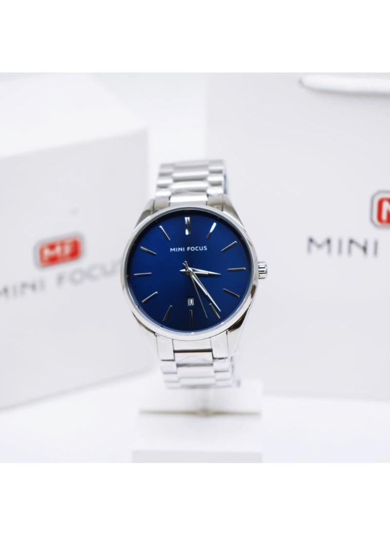 MINI FOCUS Mini Focus Men's Classic Stainless Steel Watch with Navy Dial  - Image 4
