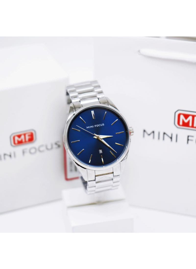 MINI FOCUS Mini Focus Men's Classic Stainless Steel Watch with Navy Dial  - Image 3