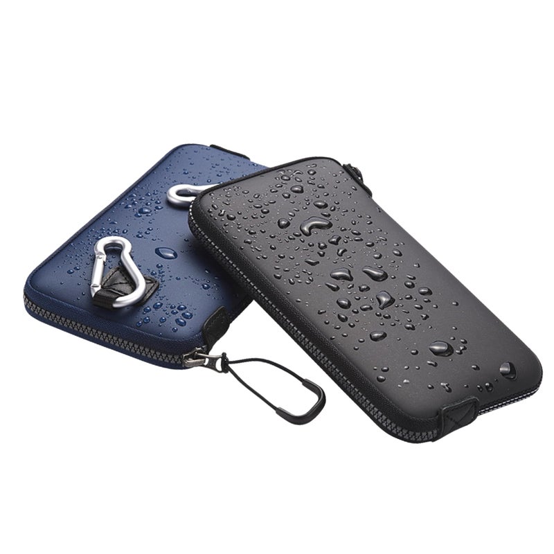OneJoy Neoprene Phone Pouch, Lightweight Protective Cellphone Sleeve with Large Zipper Opening, Inner Pocket, Thermal Insulated, Durable Cell Phone Carrier for iPhone & Smartphones [ Navy ] - Image 2