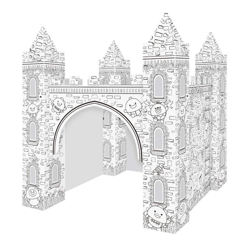 EXCEART 1 Set Colorizing 3D Castle Paper Fairy Tale Castle Paintable Cardboard Castle Kids Art Craft Supplies for Indoor Outdoor Fun - Image 2