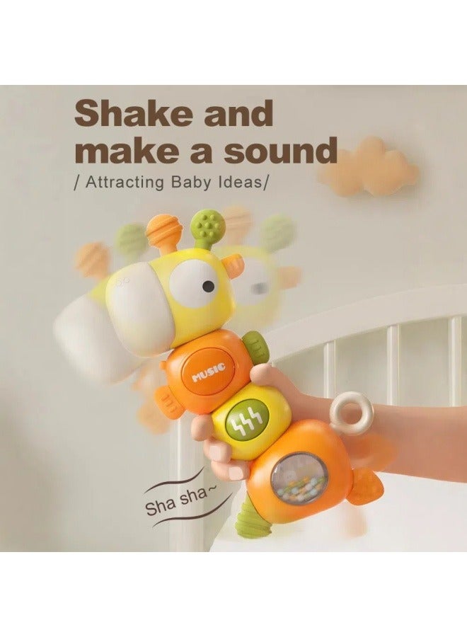 general Rattle teether 0-1 year old baby holding doll giraffe music light early education educational baby toy - Image 2
