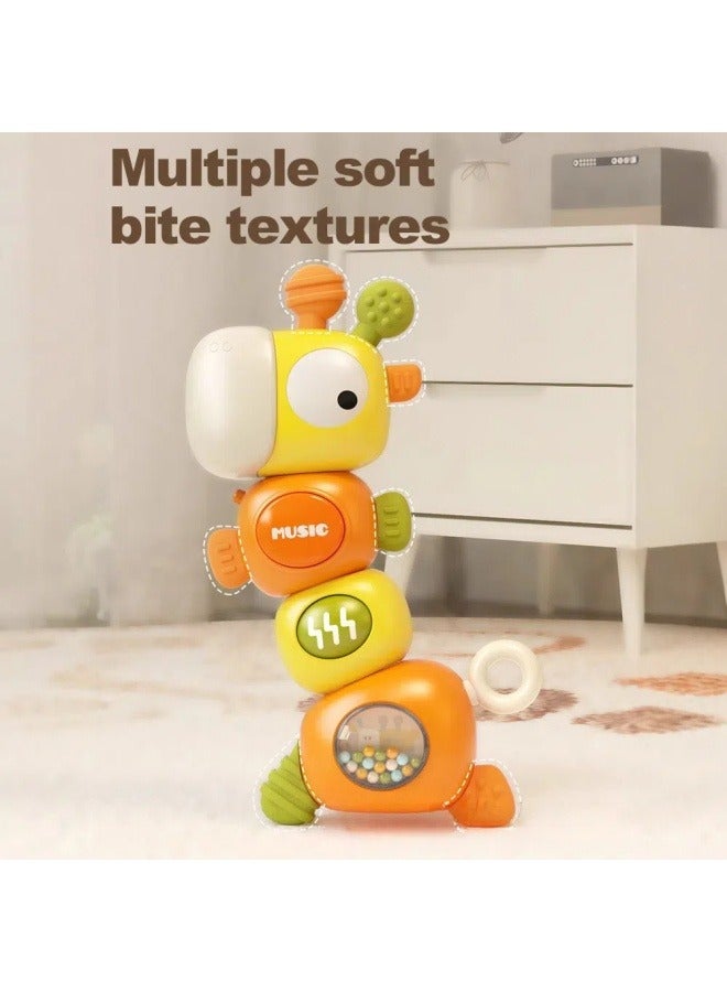 general Rattle teether 0-1 year old baby holding doll giraffe music light early education educational baby toy - Image 3